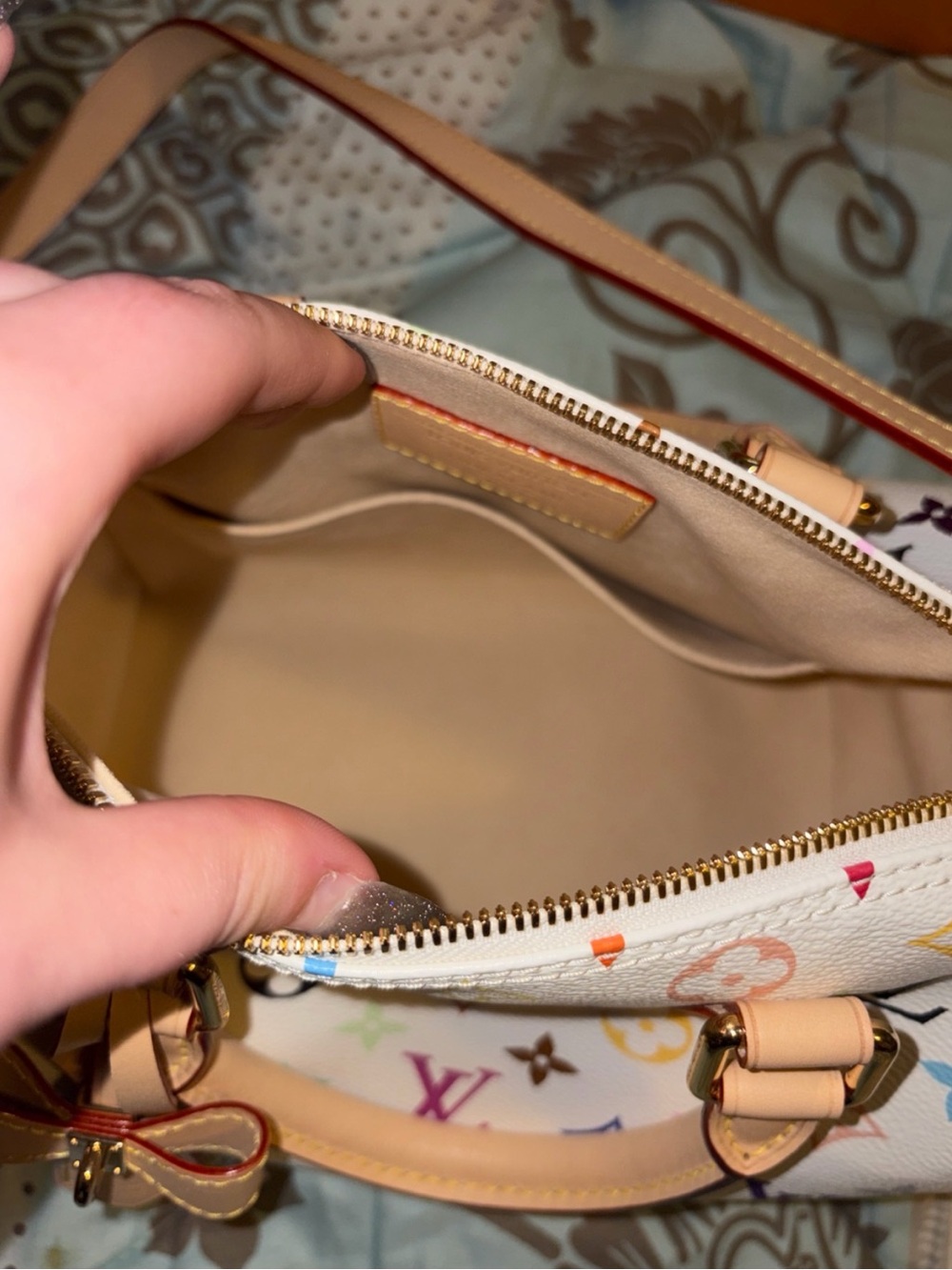 Louis Vuitton White Multicolor Monogram Speedy 25 & Victorine wallet pair - Picture 5 of 10